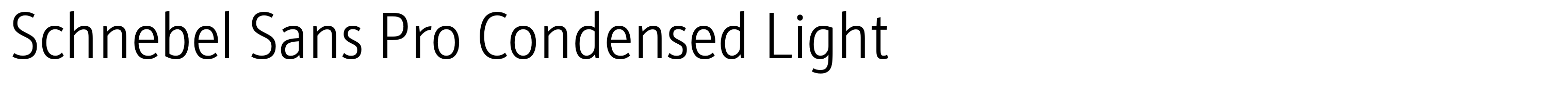 Schnebel Sans Pro Condensed Light